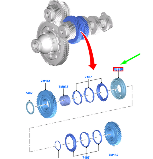 new ford kuga mk3 cx482 gearbox output shaft synchro 1778760 original