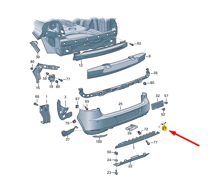 NEW VW GOLF MK6 GTD REAR BUMPER TOW EYE COVER 5K6807441D9B9 ORIGINAL