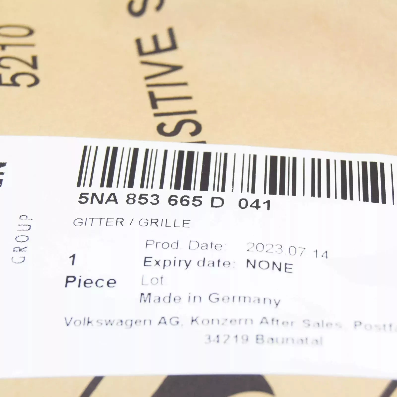 VW TIGUAN AD Front Left Vent Grille 5NA853665D041 5NA853665D 041 NEW