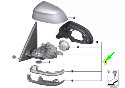 NEW BMW X5 F15 FRONT RIGHT SIDE WING MIRROR SHADOW-LINE LHD 51167364060 ORIGINAL