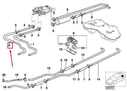 NEW BMW 7 E38 FUEL RETURN LINE 1183219 16121183219 ORIGINAL