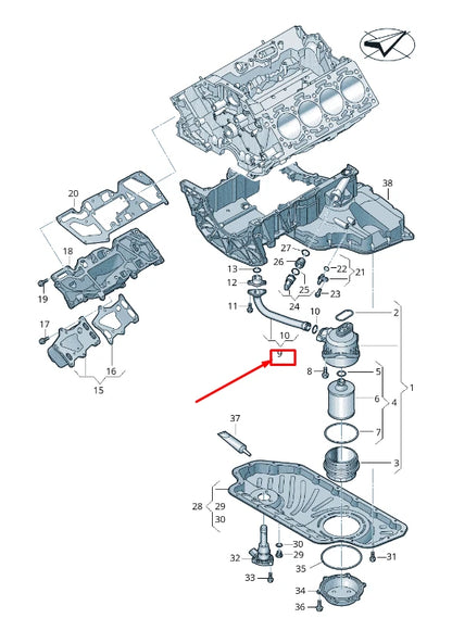NEW AUDI A8 4N ENGINE OIL PIPE 057115228D