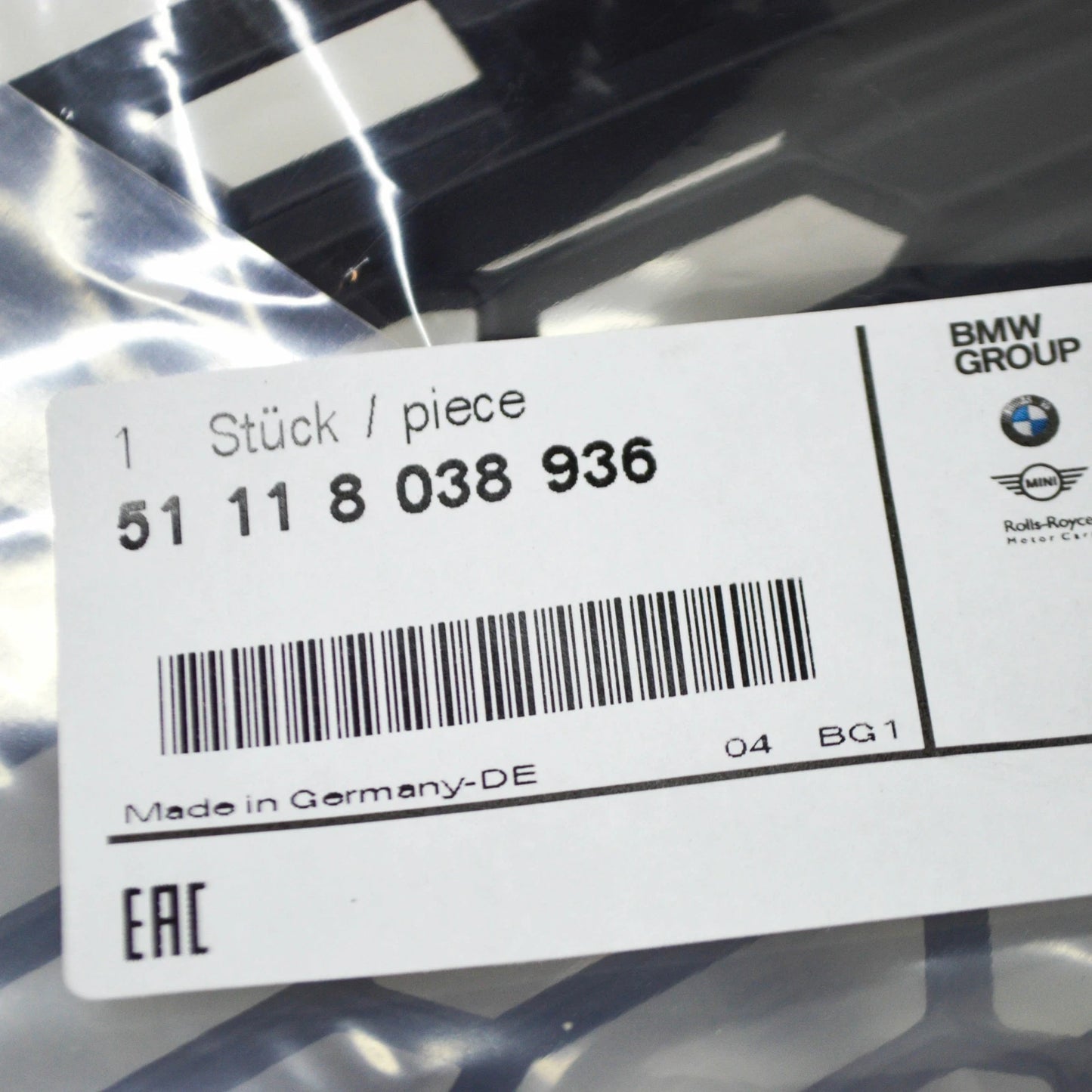 NEW BMW 3 E92 M-SPORT FRONT RIGHT SIDE FOG LIGHT GRILL 51118038936 ORIGINAL