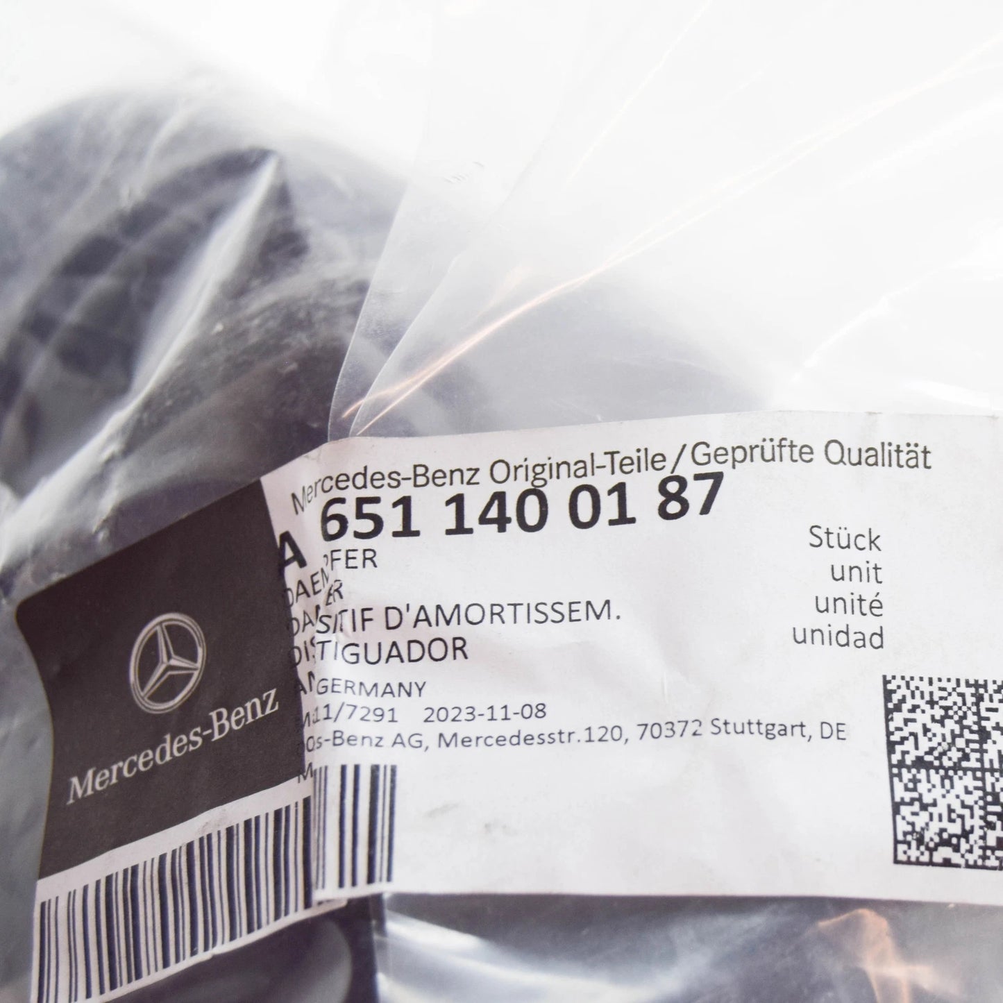 NEW MERCEDES-BENZ VIANO W639 TURBO AIR PIPE DAMPER A6511400187 ORIGINAL