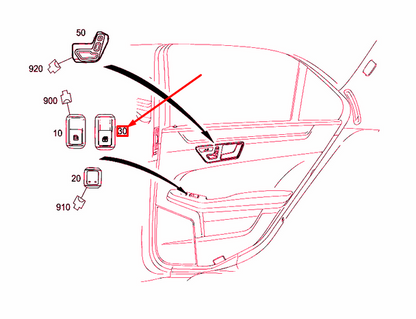 NEW MB E W212 REAR WINDOW ROLLER BLIND SWITCH BLOCK A21290564019107 ORIGINAL