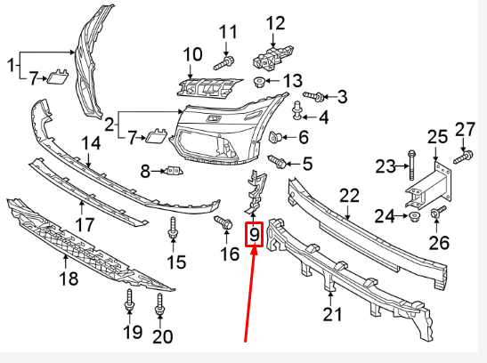 NEW AUDI Q5 FY FRONT LEFT BUMPER COVER BRACKET 80A807277 ORIGINAL