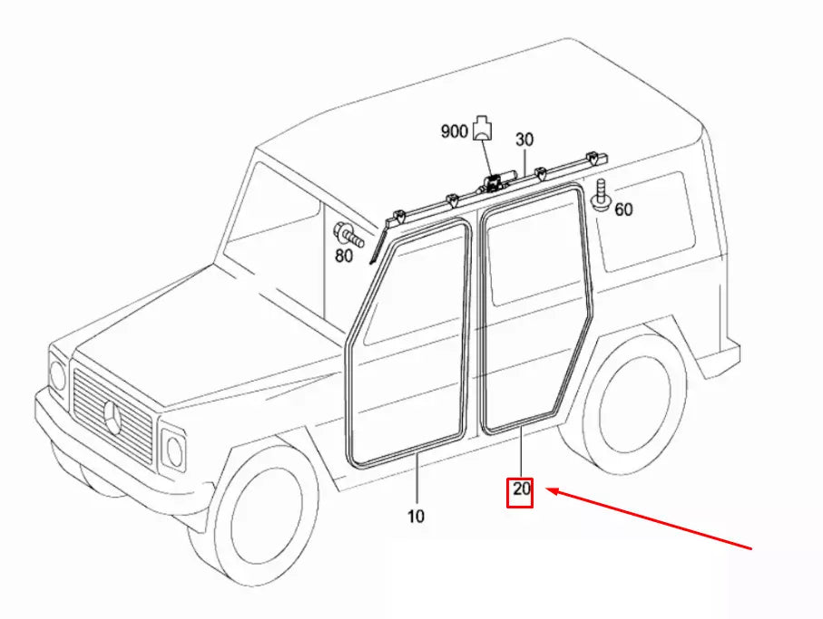 NEW MERCEDES-BENZ G W463 REAR DOOR SEAL BLACK A46373706309051 ORIGINAL