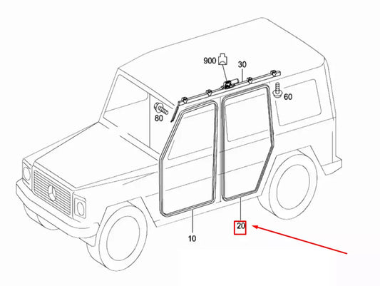 NEW MERCEDES-BENZ G W463 REAR DOOR SEAL BLACK A46373706309051 ORIGINAL