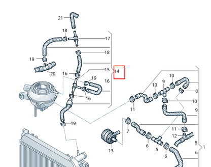 new volkswagen e-up coolant hose pipe 12e122447a original