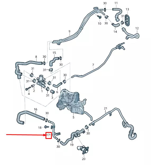 NEW AUDI TT FV ENGINE COOLANT PIPE 8W0265375B