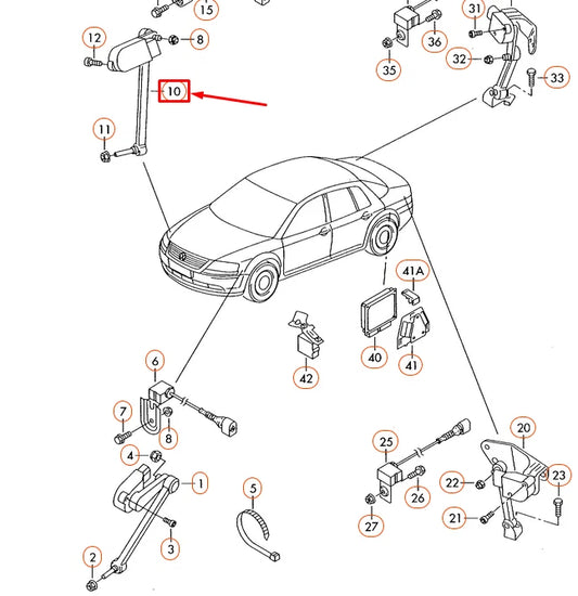 NEW VOLKSWAGEN PHAETON GP1 FRONT RIGHT LEVEL SENSOR 3D0941286E ORIGINAL