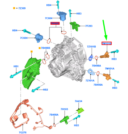 new ford focus mk3 c346 turbine shaft speed sensor 5069549 original