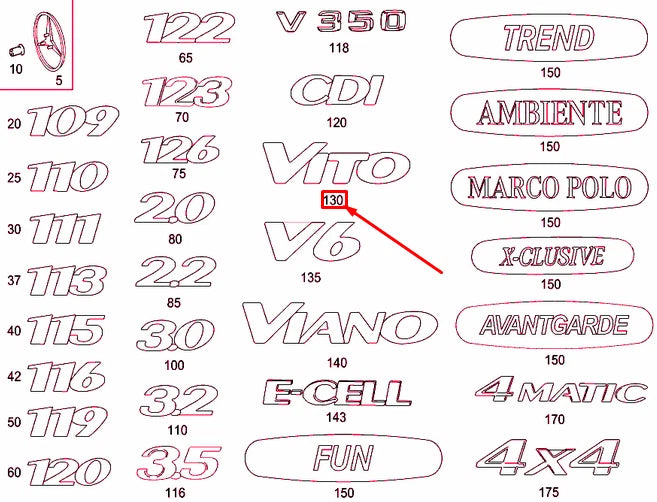 NEW MERCEDES-BENZ VITO W639 REAR EMBLEM BADGE A6398171314