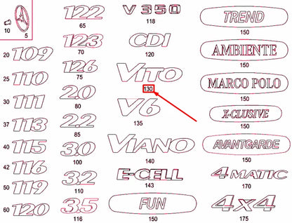 NEW MERCEDES-BENZ VITO W639 REAR EMBLEM BADGE A6398171314