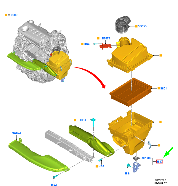 new ford mondeo mk5 air cleaner bracket 2210756 jg91-9647-aa original