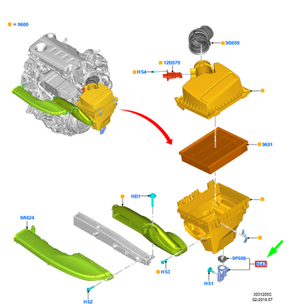 new ford mondeo mk5 air cleaner bracket 2210756 jg91-9647-aa original