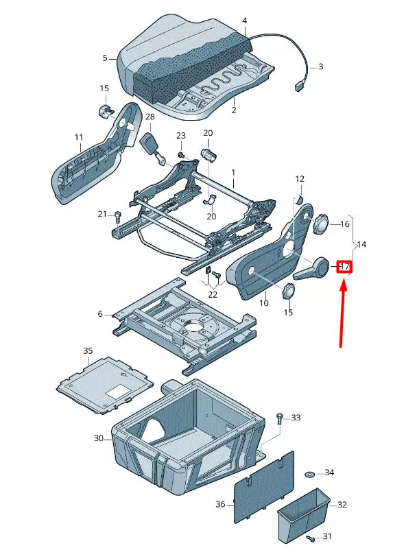 NEW VW CRAFTER 2F MK1 FRONT LEFT SEAT HEIGHT ADJUST HANDLE 2E0881091 ORIGINAL