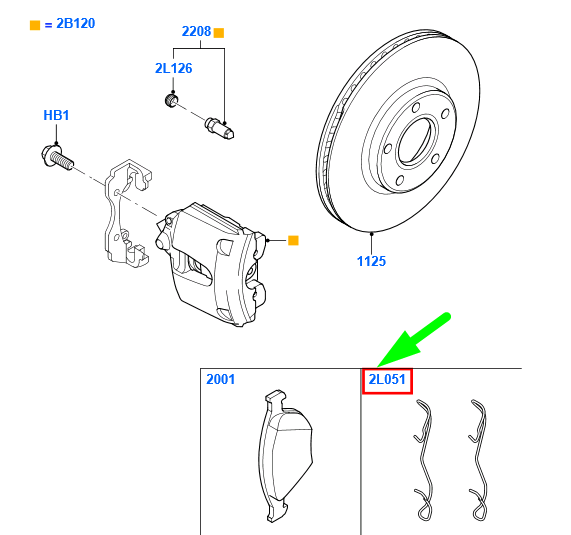 new ford transit connect mk1 front brake caliper fix. parts kit 4387362 original