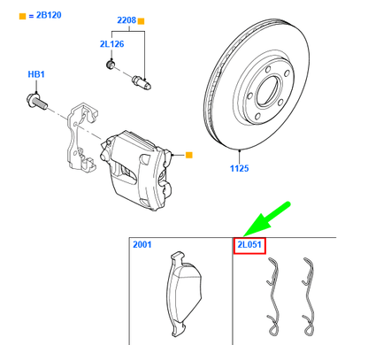 new ford transit connect mk1 front brake caliper fix. parts kit 4387362 original