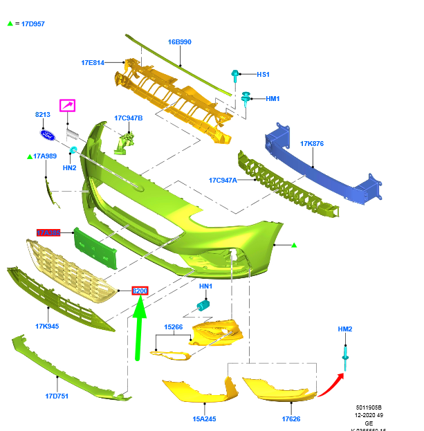 new ford focus mk4 radiator grille 2401485 original