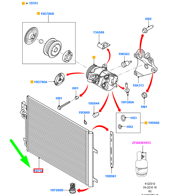 new ford mondeo mk4 air conditioning condenser 9g91-19710-ba 1710241 original