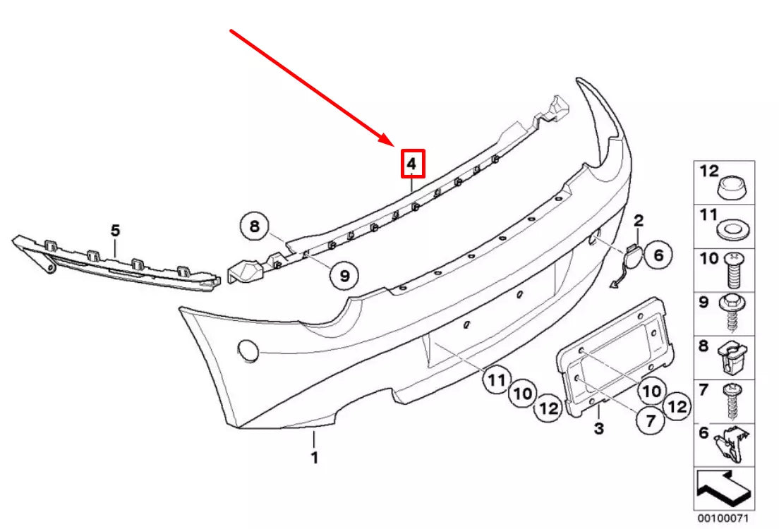 NEW BMW Z4 ROADSTER E85 REAR BUMPER CENTER MOUNT 7016076 51127016076 ORIGINAL