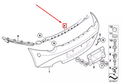 NEW BMW Z4 ROADSTER E85 REAR BUMPER CENTER MOUNT 7016076 51127016076 ORIGINAL