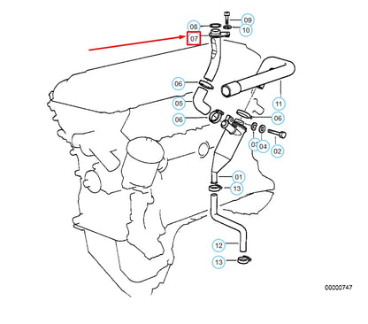 NEW BMW M3 E36 CRANKCASE VENTILATION OIL SEPARATOR VENT PIPE 11151401194