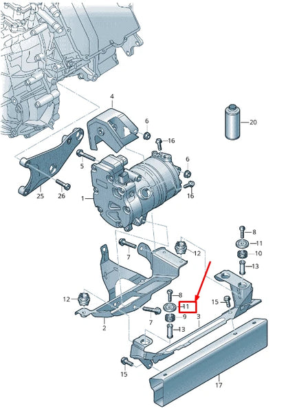 NEW AUDI E-TRON GEN A/C COMPRESSOR BRACKET DISTANCE PIECE 4KE121277A
