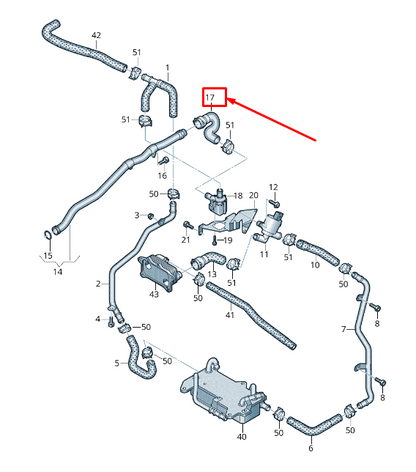 NEW AUDI Q7 4M COOLANT HOSE WITH QUICK RELEASE COUPLING 4M0819342Q ORIGINAL