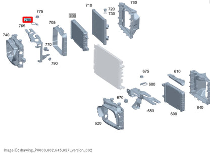 NEW MERCEDES-BENZ E W213 COOLER MOUNT COVER RIGHT BRACKET A2135013201 ORIGINAL