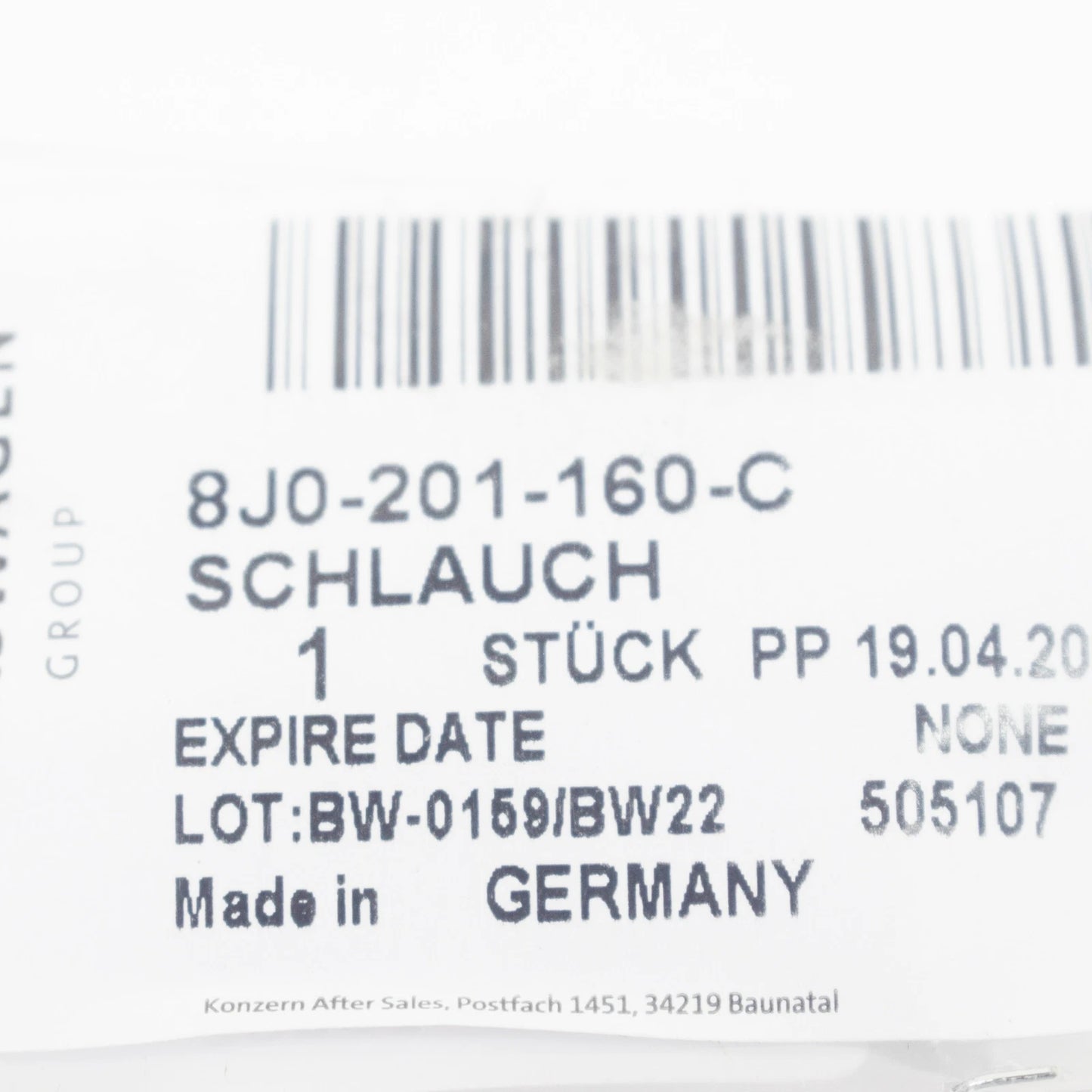 NEW AUDI TT 8J9 CHARCOAL CANISTER BREATHER PIPE VALVE 8J0201160C