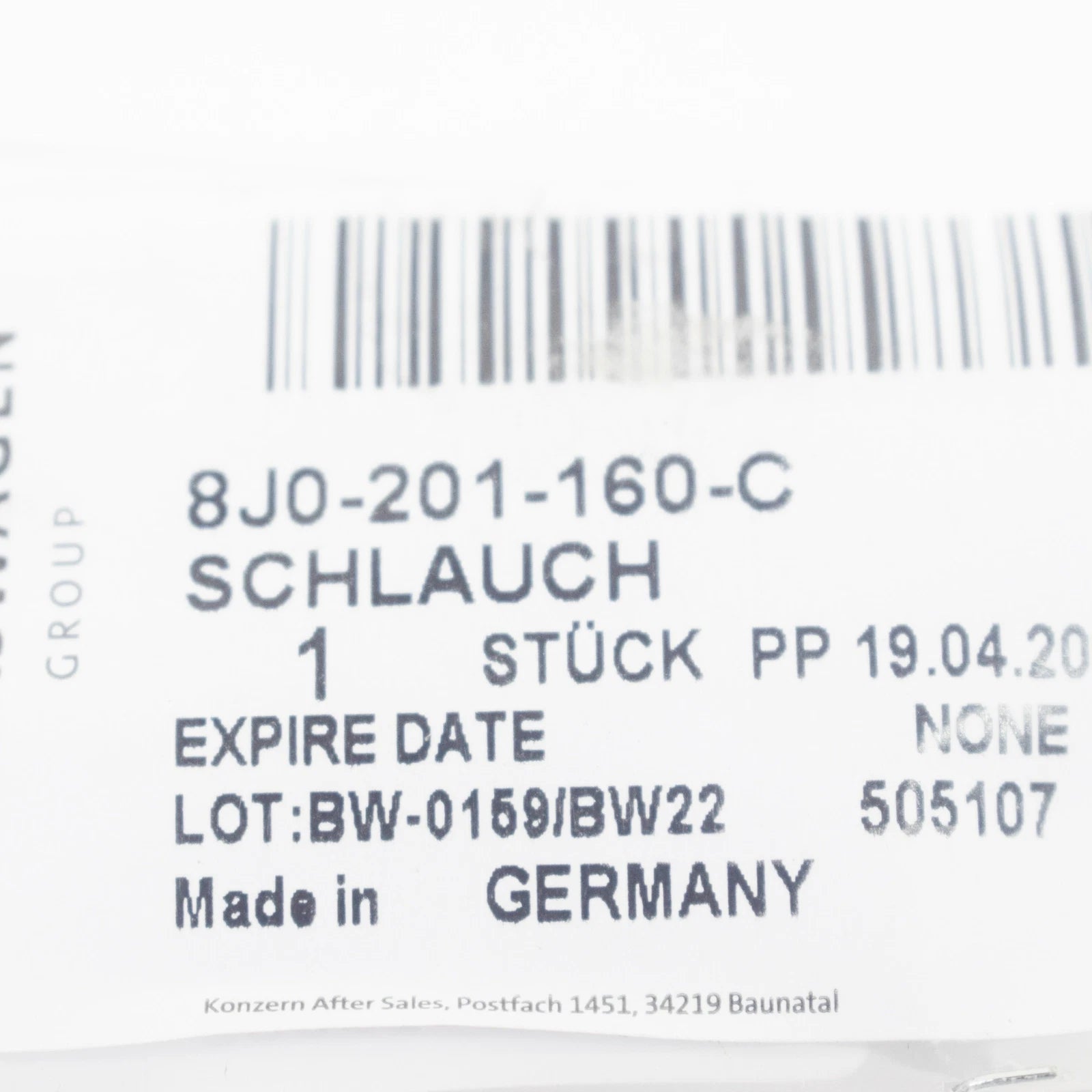 NEW AUDI TT 8J9 CHARCOAL CANISTER BREATHER PIPE VALVE 8J0201160C