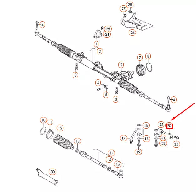 NEW VOLKSWAGEN PHAETON GP2 POWER STEERING PRESSURE PIPE LHD 3D1422897J ORIGINAL