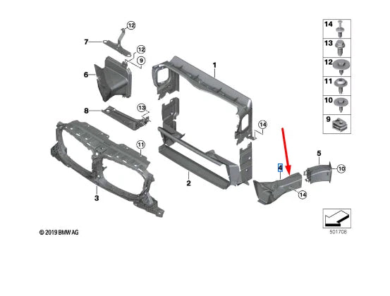 NEW BMW X3 M F97 FRONT LEFT BRAKE AIR DUCT 51748082957 ORIGINAL