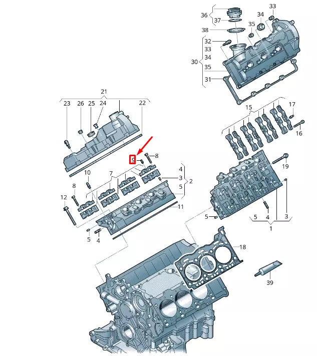 NEW VW TOUAREG 7P MK2 CYLINDER HEAD BALL HEAD 059103164F