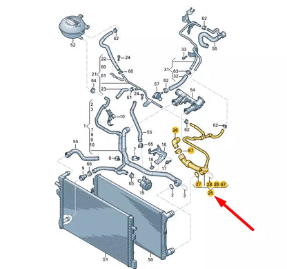 NEW VOLKSWAGEN TOURAN 5T COOLANT HOSE 5QA122101 ORIGINAL