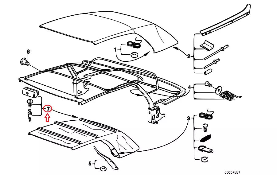 NEW BMW 3 E36 ROOF INTERNAL HEAD LINING FIXING REPAIR KIT 54318227354 ORIGINAL