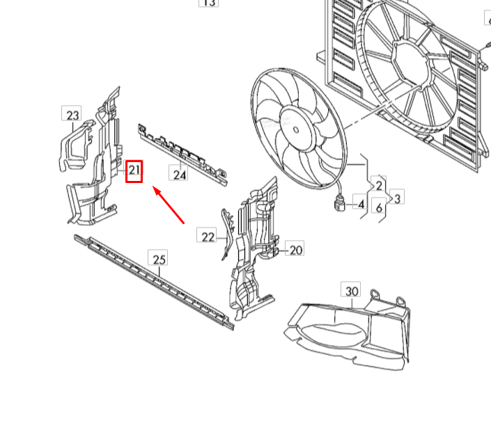 NEW AUDI A4 B9 RADIATOR FAN RIGHT AIR GUIDE 8W0121284AN ORIGINAL