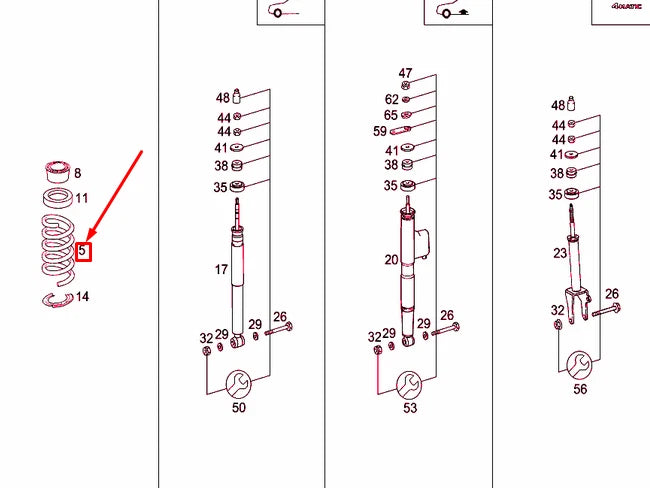 NEW MERCEDES-BENZ E W210 FRONT COIL SPRING A2103213004 ORIGINAL