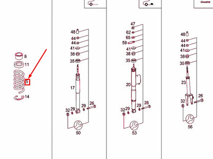 NEW MERCEDES-BENZ E W210 FRONT COIL SPRING A2103213004 ORIGINAL