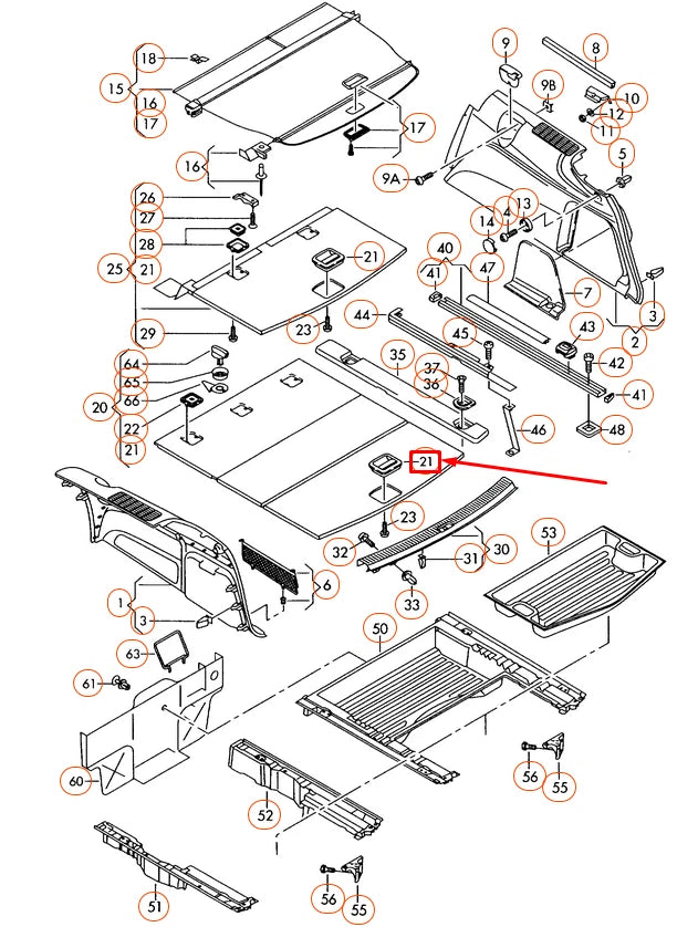 NEW AUDI Q7 4L INTERIOR REAR FLOOR HANDLE COVER 4L0887183A4PK
