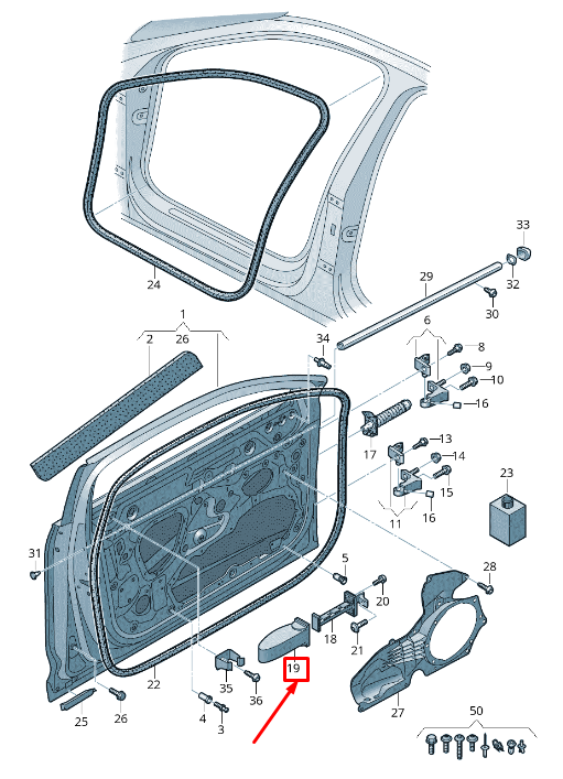 new audi a6 4a c8 front door check cover 4k0837267 original