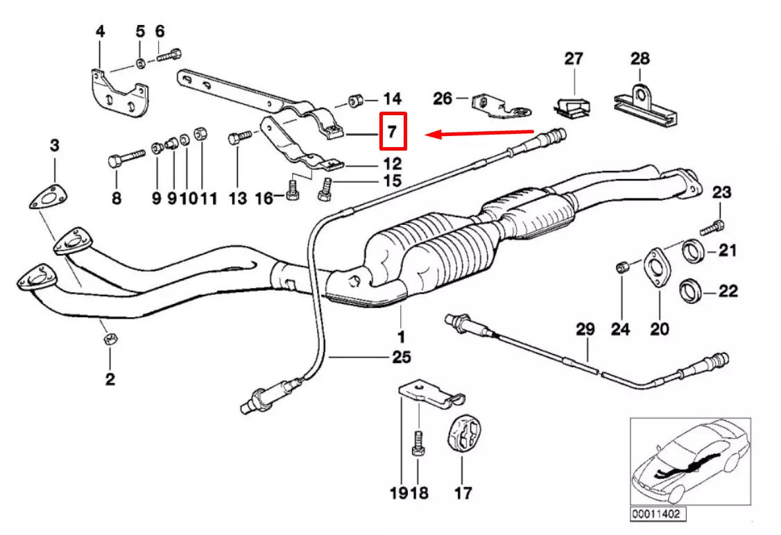 NEW BMW 3 COMPACT E36 EXHAUST SUPPORT BRACKET 18311728235 1728235 ORIGINAL