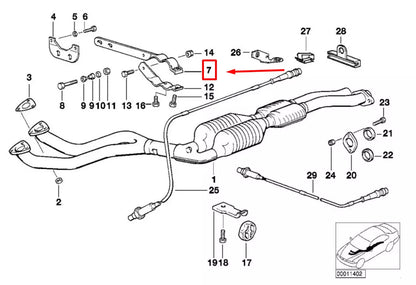 NEW BMW 3 COMPACT E36 EXHAUST SUPPORT BRACKET 18311728235 1728235 ORIGINAL