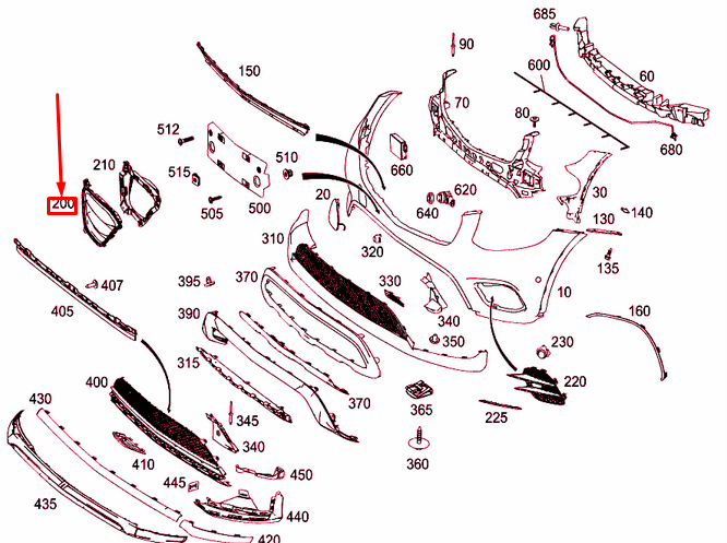 NEW MB GLC COUPE C253 FRONT BUMPER RIGHT LOWER COVER A2538852502 ORIGINAL