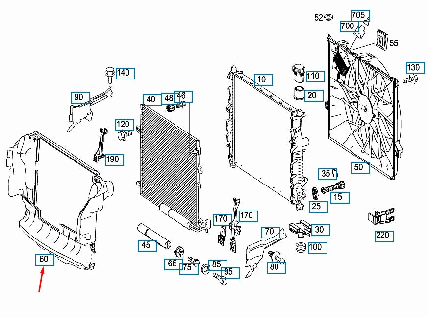 NEW MERCEDES-BENZ M-CLASS W164 FAN SHROUD A1645000916
