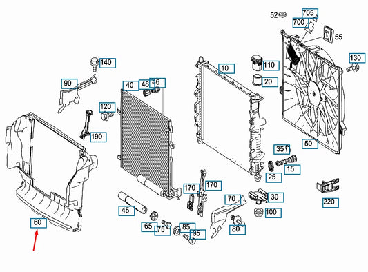 NEW MERCEDES-BENZ M-CLASS W164 FAN SHROUD A1645000916