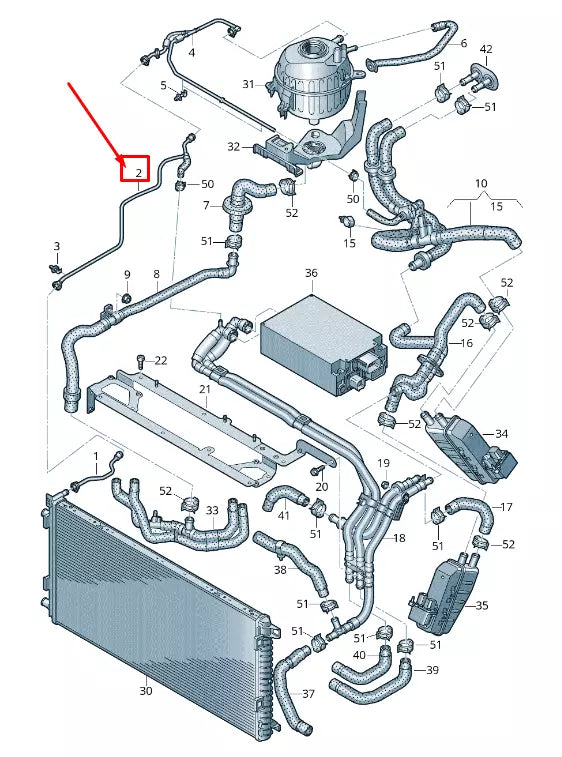 NEW AUDI E-TRON GEN COOLANT PIPE WITH COOLANT HOSE 4KE121081G