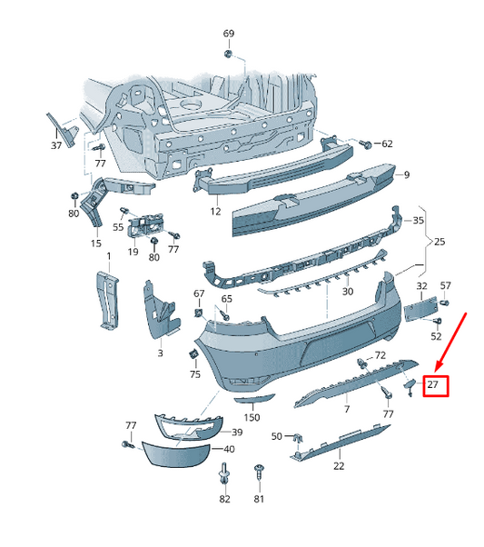 new vw golf vi 5k mk6 rear towing eye cover 5k6807441g041 original